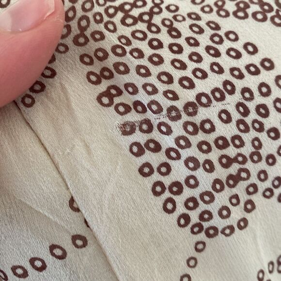 BCBG Beaded Cream & Brown Floral Silk Gown Size 2 - Picture 12 of 16